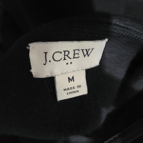 J Crew Factory Sweater Blazer Black Cardigan Knit Collared Cotton Pockets Medium - Picture 7 of 16